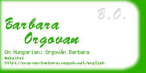 barbara orgovan business card