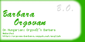 barbara orgovan business card
